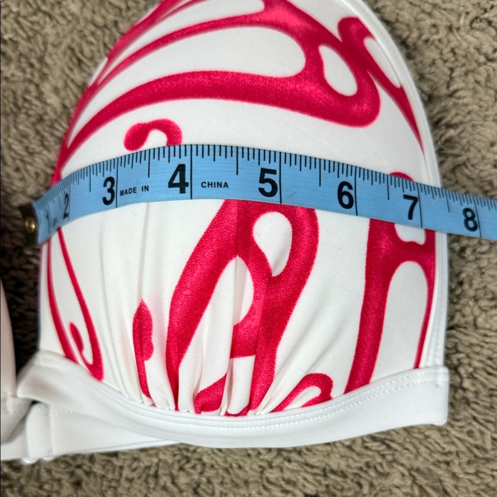 VENUS White and Pink Swirl Halter Bikini Top - Picture 7 of 8